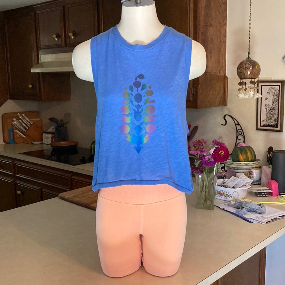 Free People Reflective Logo Love Tank Muscle T